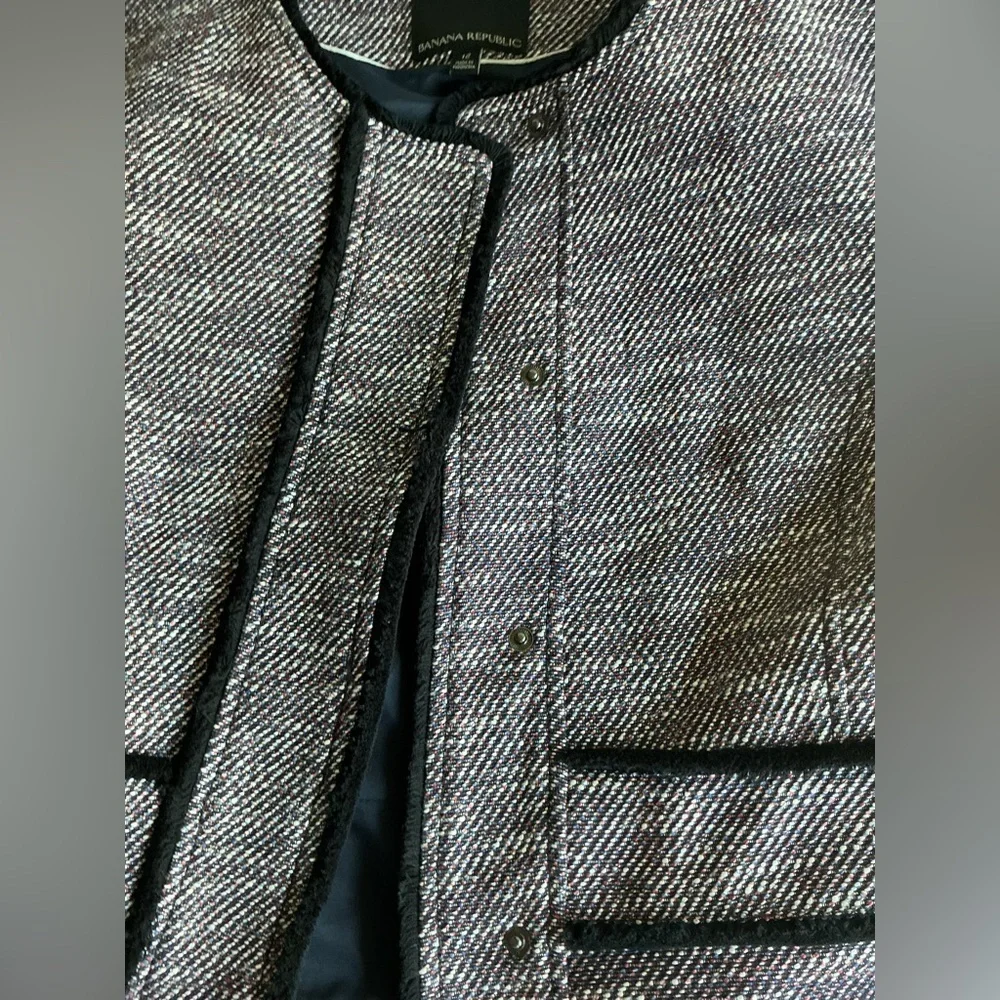 Banana Republic Black and Gray Blazer Sz 12